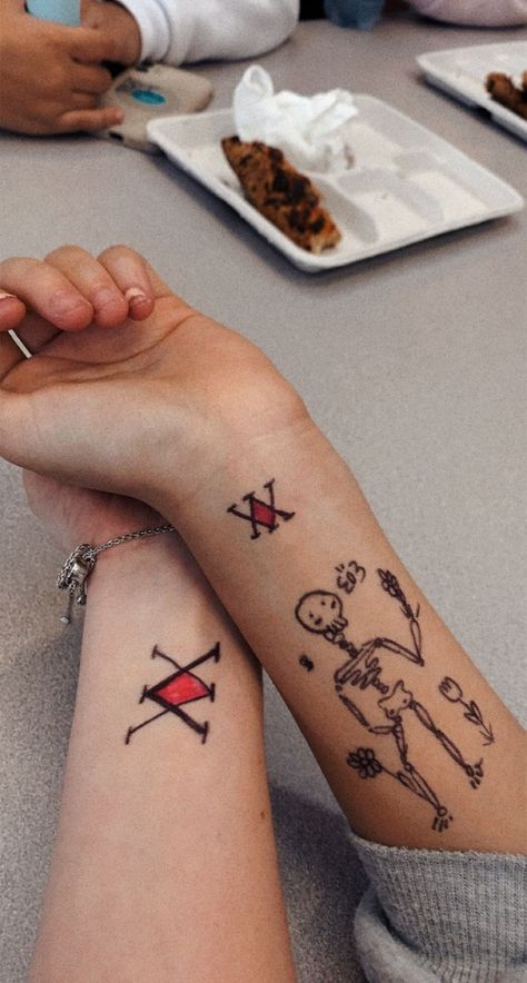 Hxh Tattoo Ideas, Hxh Tattoo, Inspo Drawing, Maching Tattoos, Inspo Tattoo, Hunter Tattoo, Funky Tattoos, Greek Mythology Tattoos, Mythology Tattoos