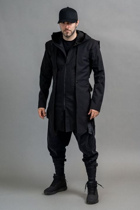 Bad anti morbi sewing do not buy this really without quality and poorly crafted leaves much to be desired Sci Fi Clothing Men, Cyberpunk Raincoat, Utility Fashion Men, Minimal Techwear, Dystopian Fashion Male, Tech Wear Outfit, Tech Gear Fashion, Futuristic Mens Fashion, Futuristic Fashion Male