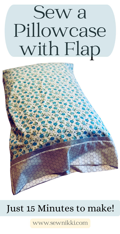 how to sew a pillowcase with a flap and piping in 15 minutes Free Pillow Case Pattern, Flannel Pillow Cases Diy, Making A Pillow Case, King Pillow Case Pattern, Making Pillow Cases, Pillowcase Pattern Easy, How To Sew A Pillow Case, Bedroom Sewing Projects, How To Make A Pillowcase