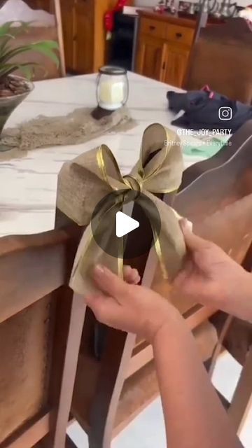 The Joy Party on Instagram: "Bow  #bow #bows #bowtutorial #handmade #homemade #fall #falldecor #burlap #craftingismytherapy #crafting #ribbonsandbows #ribbon #cricut" How To Tie A Bow With Ribbon For A Lantern, Basic Bow Tutorial, Ribbon Bow Christmas, Bows For Lanterns Diy, Simple Small Bow, How To Make A Bow For A Gift Basket, How To Make A Bow Using A Chair, Tie A Bow With Wired Ribbon, Deco Mesh Bows Diy How To Make