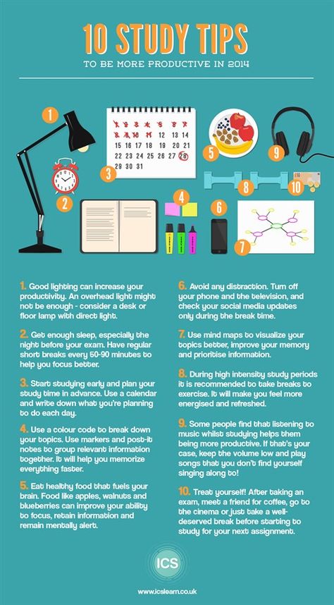 Good tips. I definitely need to work on the starting up earlier and healthy fuel bit, otherwise I have found empirically that these work! 10 study tips to be more productive in 2014 #StudyTips #TTUAdvising To Do List Ideas For Study, 10 Study Tips, Study Tips For High School, Study For Finals, Struktur Teks, Studera Motivation, Studying Tips, Study Techniques, College Tips