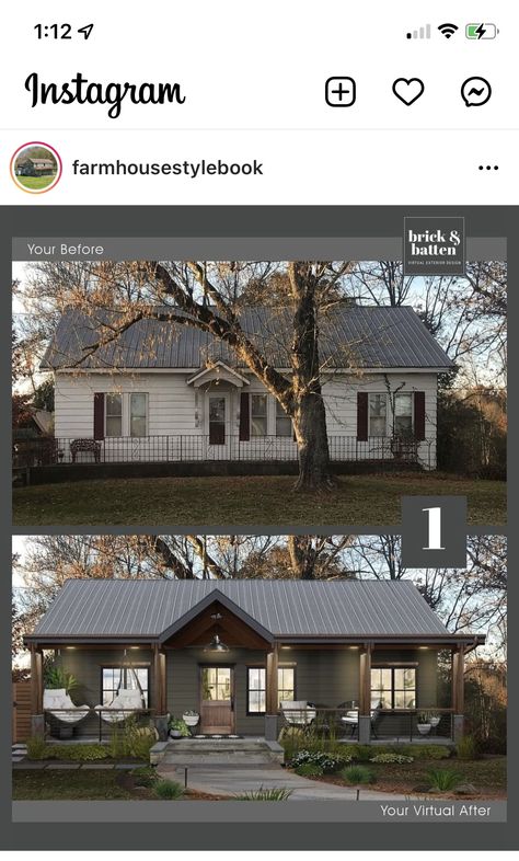 Renovation Facade, Ranch House Remodel, Exterior House Renovation, Ranch House Exterior, House Makeovers, Exterior House Remodel, Ranch Remodel, Ranch Exterior, Front Porch Design