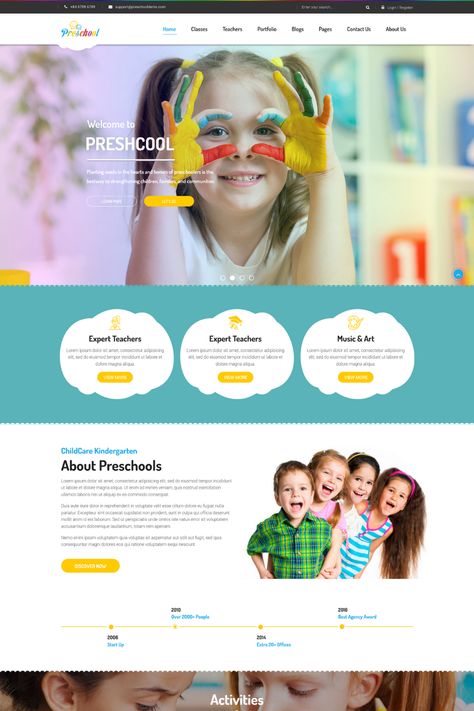 The Preschool - Nurseries Kindergarten WordPress Theme is a perfect solution for anyone looking to create a website for their educational institution. This theme is specifically designed to cater to the needs of preschools, nurseries, and kindergartens, providing an easy-to-use and visually appealing website template. With its clean and modern design, the theme is fully responsive and works seamlessly on all devices, including desktops, laptops, tablets, and smartphones. Kids Website Design Inspiration, Education Website Design, School Website Templates, Preschool Logo, Personal Website Portfolio, Teacher Portfolio, Instagram Design Layout, Website Design Inspiration Layout, Educational Website