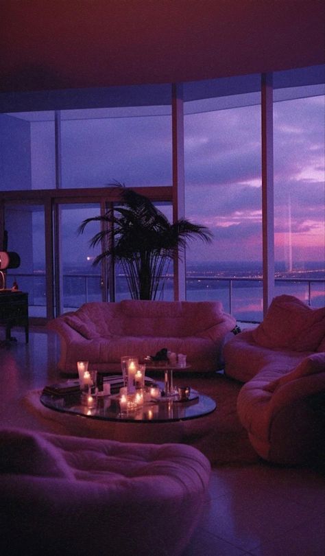 Penthouse Aesthetic, 80s Interior Design, 80s House, City View Apartment, 80s Interior, Apartment View, Dream Apartment Decor, Casa Vintage, Apartment Aesthetic