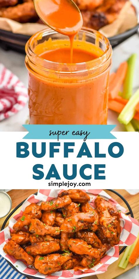 Buffalo Sauce Recipe Easy, Hot Wing Sauce Recipe, Buffalo Wings Sauce Recipe, Wings Spicy, Chicken Wing Sauce Recipes, Buffalo Sauce Recipe, Chicken Buffalo, Hot Wing Recipe, Hot Wing Sauces