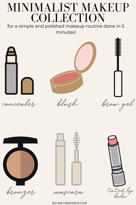 If you've been looking to save money on beauty products, have less stress in your life, and still look amazing, then this post is for you! Learn all about a minimalist makeup collection- how to make one, the benefits, and everything that should go in it. I'm also sharing my 5 minute makeup routine that makes me look polished with very little effort! #minimalmakeup Minimalist Makeup Collection, Polished Makeup, Minimal Makeup Routine, Make Up Natural, Mekap Mata, 5 Minute Makeup, Makeup Order, Minimalist Makeup, Makeup Help