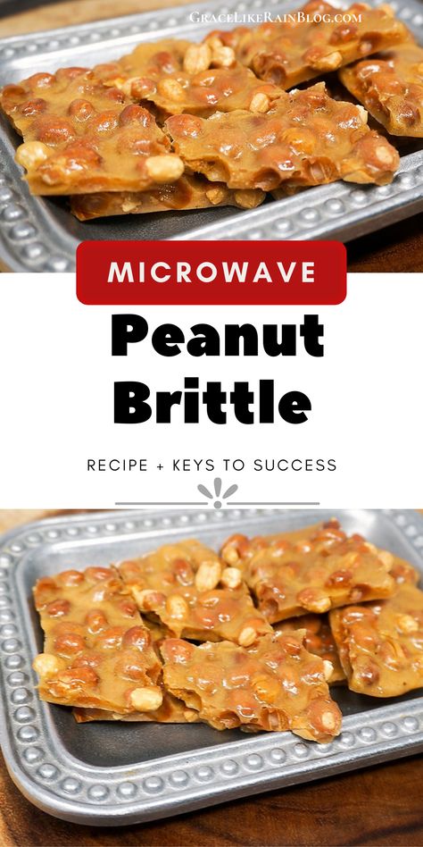 Buttery Peanut Brittle, Microwave Peanut Brittle Recipe, Dessert Microwave, Easy Peanut Brittle Recipe, Stovetop Appetizers, Microwave Peanut Brittle, Easy Christmas Candy Recipes, Peanut Brittle Recipe, Brittle Recipes