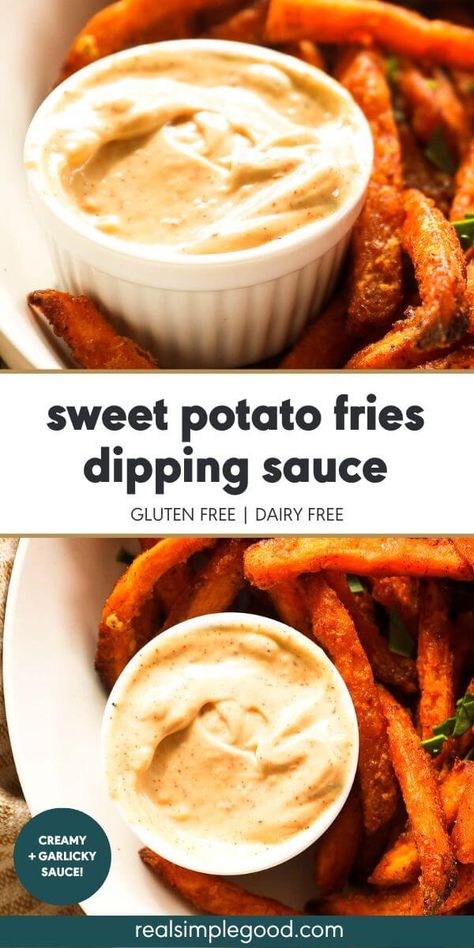 Creamy (Garlicky!) Sweet Potato Fries Dipping Sauce Honey Sauce For Sweet Potato Fries, Sweet Potato Fries Dipping Sauce Honey, Sweet Potato Dipping Sauce Easy, Dipping Sauce For Sweet Potato Fries, Sweet Potato Fry Dipping Sauce, Sweet Potato Fries Dip, Sweet Potato Fry Sauce, Sweet Potato Dipping Sauce, Dip For Sweet Potato Fries