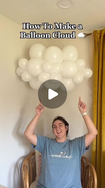 Cloud Baby Shower Theme, Balloon Cloud, Cloud Tutorial, Cloud Party, Cloud Theme, Idee Babyshower, Balloon Clouds, Cloud Decoration, Diy Clouds