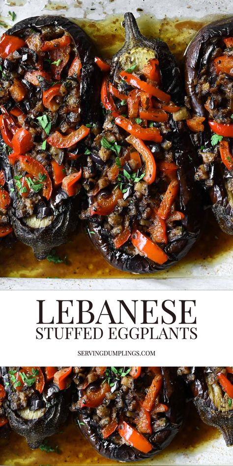 Lebanese Stuffed Eggplant, Simple Eggplant Recipes Healthy, Egg Plant Ideas, Stuffed Aubergine Recipe, Eggplant Rolls Recipes, Stuffed Eggplant Recipes Vegetarian, Eggplant Mushroom Recipes, Small Eggplant Recipes, Greek Eggplant Recipes