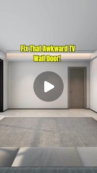 Homecraft Designer on Instagram: "Transform your space with sleek hidden door design on your TV wall! Elevate tour living room with a touch of elegance and modern flair.  #livingroom #tvwall #homedecor #interiordesign #homeimprovement" Tv Wall Design Living Room With Door, Media Wall With Secret Door, Hidden Tv Media Wall, Tv On Same Wall As Front Door, Diy Recessed Tv Wall, Tv Wall Design Beside Door, Hidden Tv Doors, 3 Tv Wall Setup, Living Room Build Out