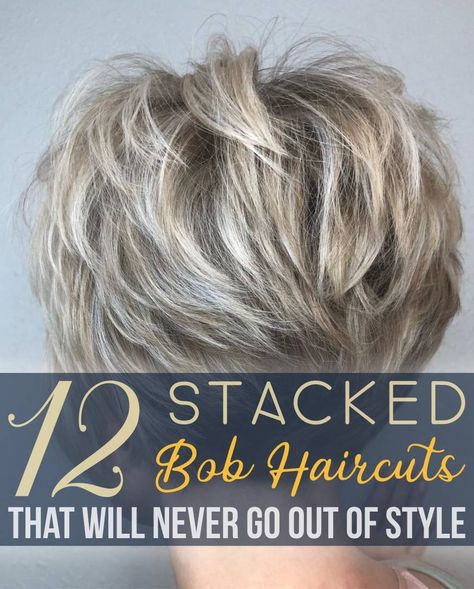 12 Stacked Bob Haircuts That Will Never Go Out of Style Ladies Haircut Styles Short, Short In The Front Long In The Back Hair, Inverted Bob Hairstyles Short Stacked, Short In Back Long In Front Hairstyles, Reverse Bob Haircut Short, Stacked Bob Haircuts For Women Over 50, Long Front Short Back Haircut, Hairstyle For Thinning Hair On Top Women, Short Gray Hair With Lowlights Over 50