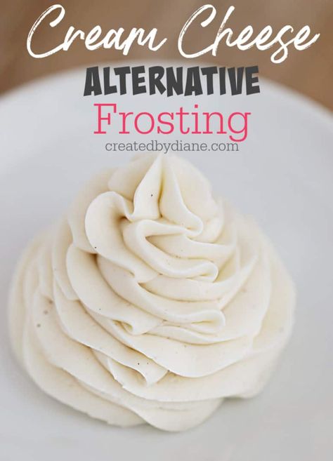 cream cheese alternative frosting recipe Frosting Without Cream Cheese, Cream Cheese Alternative, Carrot Bundt Cake, Dairy Free Cream Cheese Frosting, Healthy Frosting, Vegan Cream Cheese Frosting, Cheese Frosting Recipe, Cheese Alternative, Fig Cake