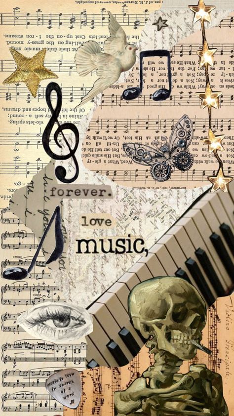 Images Pop Art, Dark Academia Wallpaper, Cute Home Screen Wallpaper, Wrong People, Sheet Music Art, Music Collage, Paper Printable, The Alpha, Cool Wallpapers Art