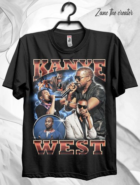 I'am a vintage bootleg rap tee designer on fiverr, if you want to make a design like this, just click the link listed. Bootleg Tshirt Design, Kanye West Vintage, 90s Shirts Graphic Tees, Beyonce Shirt, Bootleg Tshirt, Kanye West Shirt, Swag Shirts, Vintage Tshirt Design, Vintage Rap Tees