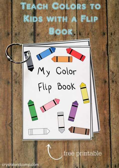 teach colors to kids with a DIY flip book (free printable) Color Flip Book, Teach Colors, Preschool Colors, Teaching Toddlers, Teaching Colors, My Color, Preschool Classroom, Preschool Fun, Reggio Emilia