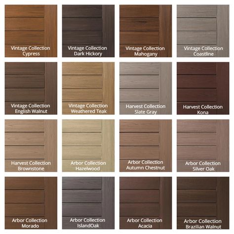 Azek English Walnut Deck, Back Deck Colors, Trek Deck Colors, Composite Porch Ideas, Pvc Decking Ideas, Azek Decking Ideas, Gray Trex Deck, Trex Composite Decking Colors, Timbertech Deck Colors