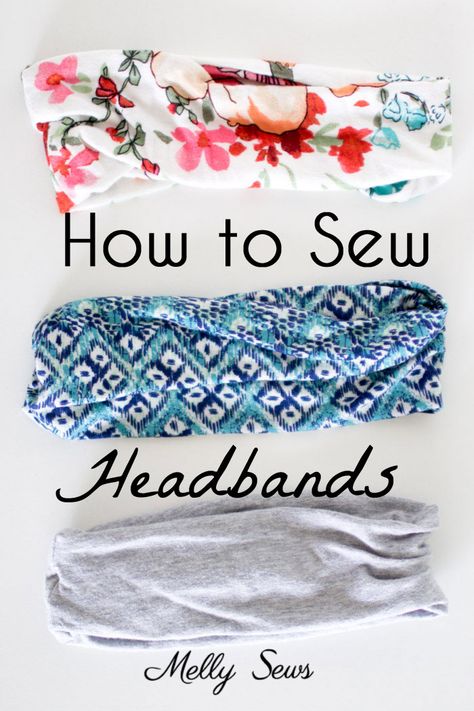 How to Sew a Headband - Melly Sews Sew Headbands, Melly Sews, Sewing Headbands, Fat Quarter Projects, Headband Diy, Sew Ins, Costura Diy, Beginner Sewing Projects Easy, Leftover Fabric