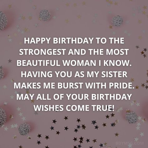 Birthday Wishes for Elder Sister Happy Birthday To You Sister Wishes, Wish Birthday For Sister Messages, Big Sis Birthday Wishes, Best Captions For Sister Birthday, Best Sister Birthday Quotes, How To Wish Your Elder Sister Happy Birthday, Hbd Wishes For Sister, Bday Wishes For Elder Sister, Quotes On Sisters Birthday