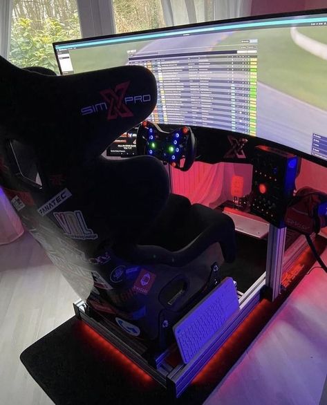 This SimXPro® X80 upgraded edition with SimXPro GTR seats! ⁣ ⁣ #gamer #gaming #simracingamers #simracingrigs #assettocorsacompetizione #simracinghardware #motorsport #iracing #f1 #granturismo #racingsimulator #assettocorsa #simulator #race #esports #simracerstation #simulation #ps4 #gt3 #simracingsetup #simracingfans #simracingworld #racing #gtsport #fanatec #formula1 #simracingmechanics #logitech #thrustmaster #granturismosport Small Game Rooms, Computer Station, Video Game Room Design, Racing Simulator, Ferrari 488, Video Game Room, Pc Setup, Youtube Link, Game Room Design