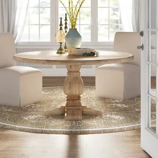 Kitchen Table Natural Wood, Large Round Table Kitchen, Pedestal Round Dining Table, White Dining Room Ideas, Reclaimed Wood Round Dining Table, Round Dining Table And Chairs, Round Table Dining Room, Round Kitchen Table And Chairs, Round Dining Table Wood