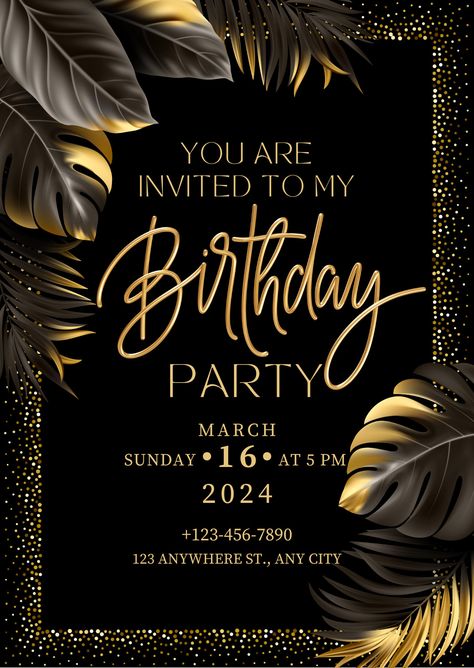 Birthday invitation card template