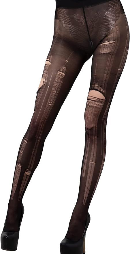 Ripped Fishnet Tights, Ripped Fishnets Aesthetic, Ripped Pantyhose Outfit, Torn Fishnets, Ripped Tights Aesthetic, Black Ripped Tights, White Fishnet Outfit, Ripped Tights Outfit, Distressed Tights