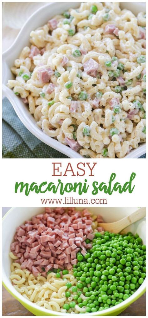 Cold Pasta Recipes Easy Macaroni Salads, Macaroni Salad With Ham And Peas, Pasta And Ham Salad, Ham And Cheese Macaroni Salad, Creamy Ham Pasta Salad, Macaroni Pea Salad Recipes, Macaroni And Pea Salad, Macaroni And Ham Salad, Ham And Pea Pasta Salad