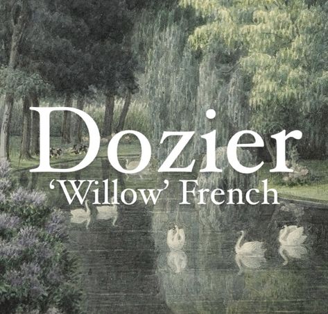 Baby boy name Dozier. Dozier meaning ‘Willow’. French origin. Expensive Surnames Ideas, French Names With Meaning, French Surnames For Characters, Fantasy Surnames With Meaning, Pretty Surnames, Vintage Surnames, Surnames And Meanings, French Names And Meanings, Surname Meanings