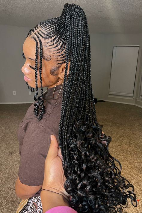 Cornrow Ponytail Cornrow Ponytail Styles, Cornrow Ponytail, Cornrows Braids For Black Women, Short Box Braids Hairstyles, Braided Hairstyles For Black Women Cornrows, Feed In Braids Hairstyles, Quick Braided Hairstyles, Box Braids Hairstyles For Black Women, Braided Cornrow Hairstyles