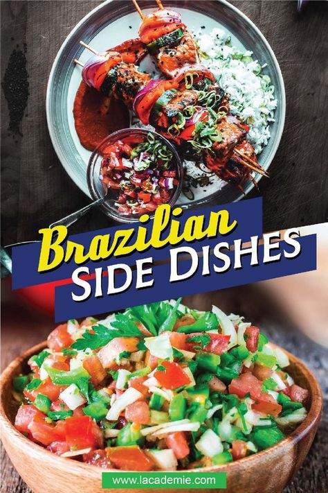 Side dishes in Brazilian style are fresh, tasty, and very straightforward. Brazilian Side Dishes, Bean Dishes, Brazilian Dishes, Side Dishes For Chicken, Paleo Salads, Salad With Sweet Potato, Best Side Dishes, Eggplant Recipes, Brazilian Food