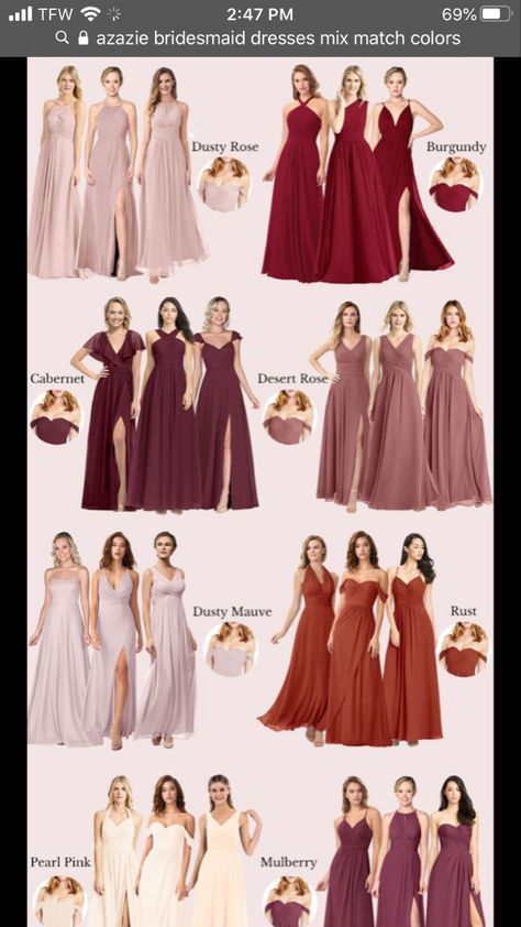 2024 Wedding Colors, Trendy Bridesmaid Dresses, Trendy Bridesmaids, Chic Bridesmaid Dresses, Fall Bridesmaids, Wedding Motifs, Girls Bridesmaid Dresses, Fall Bridesmaid Dresses, Rose Bridesmaid Dresses