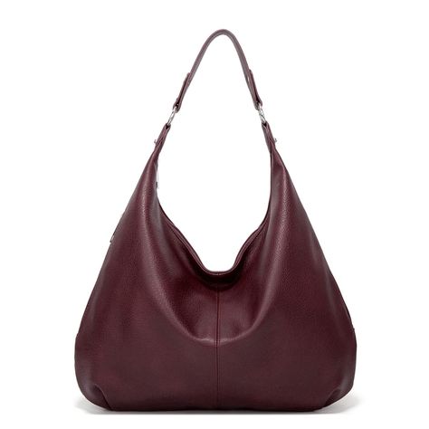 PRICES MAY VARY. 🔥🔥Material: Soft Faux Leather + fabric(lining). 🔥🔥Size: 17.5" L x 13"H. Handle height: 10.2". Lightweight handbag: 0.5kg. 🔥🔥Workmanship: well-made stitching runs smoothly and evenly, feels cosy to touch. Smooth zipper improve the overall sense of use . Soft pu leather purse can be folded but without any crease in short time. 🔥🔥Roomy hobo bag: 1 main big zipper closure pocket + 1 internal zipper pocket + 2 insert pockets + 1 zipper pocket on back + 2 side pockets. Enough