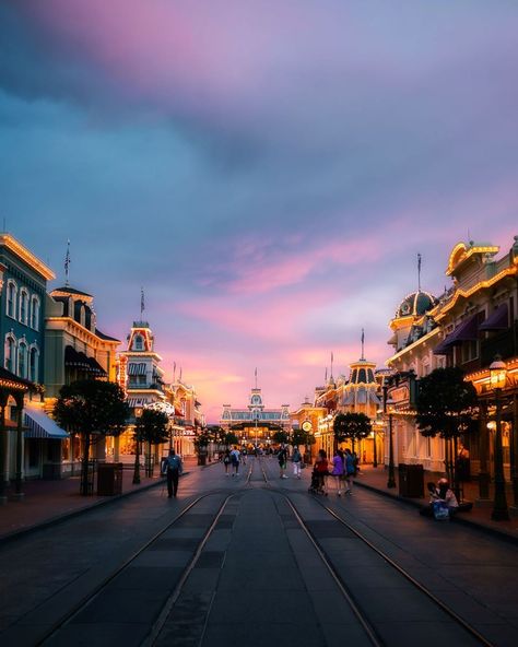 Shane Ware on Instagram: “Dreamy nights on Main Street USA . Shot w/ @adultsindisney, @themeparkalex, and @disneyparktography . #Disney #waltdisneyworld #wdw…” Main Street Usa Aesthetic, Main Street Usa Disney World, Disney World Main Street, Main Street Disneyland, Disney Main Street, Main Street Disney, Disneyland Main Street, Blizzard Beach, Main Street Usa