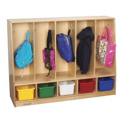 Childcraft Childcraft 5 Section Coat Locker Preschool Cubbies, Kids Locker, Employee Lockers, Wooden Lockers, Kids Bench, Locker Designs, Home Lockers, Sleeping Cots, Veneer Panels