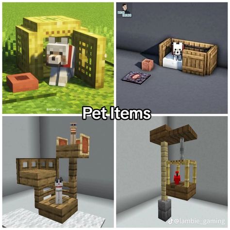 2 Person House Minecraft, Pet Minecraft Ideas, Space Fillers Minecraft, Pet House Minecraft Ideas, Cute Minecraft Kitchen Ideas Small, Minecraft Dog Room Ideas, Small Cute House Minecraft, Cat Tree Minecraft Ideas, Minecraft Cat Sanctuary