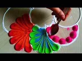 Diwali Rangoli Easy, Simple Diwali Rangoli, Happy New Year Rangoli, Happy Diwali Rangoli, Easy Diwali Rangoli, Freehand Rangoli, Rangoli Diwali, New Year Rangoli, Diya Rangoli