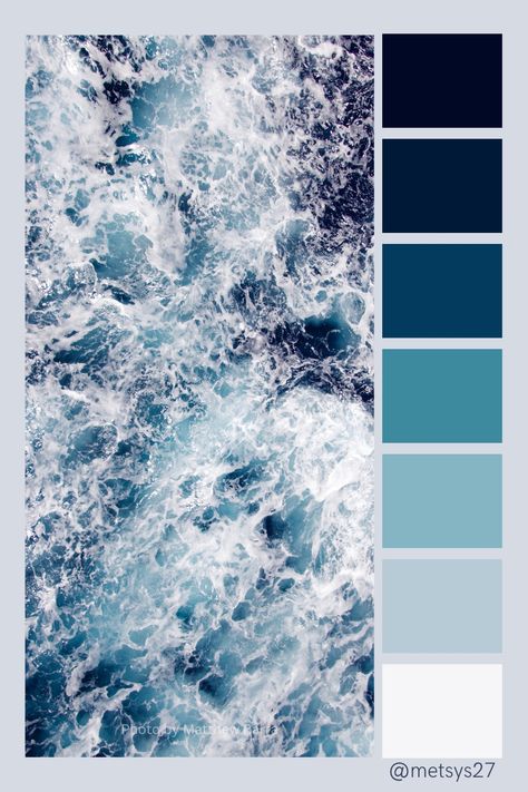 Ocean Tones Colour Palettes, Ocean Blues Palette, Ocean Themed Color Palettes, Ocean Colors Aesthetic, Colors Of The Ocean, Ocean Colours Palette, Ocean Theme Mood Board, Ocean Theme Color Palette, Sea Colors Palette