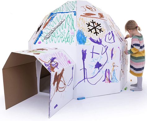 Cardboard Igloo, Igloo House, Playhouse Kits, Cardboard Play, Cardboard Toys, Wooden Playset, Cardboard Playhouse, Cardboard House, Kids Playhouse