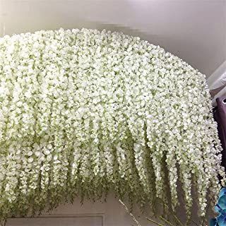 Wedding Rattan, Wreath Rattan, Wisteria Wedding, Wisteria Vine, Wisteria Flowers, Garland Wreath, White Wisteria, Flowers Fashion, Hanging Vines