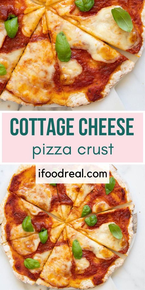 This Cottage Cheese Pizza Crust is made with 3 ingredients and tastes liek a real pizza crust! Also contains 11 grams of protein per 2 slices! So easy to make too! Healthier Pizza Crust, Big Mac Pizza With Cottage Cheese Crust, 3 Ingredient Cottage Cheese Flatbread, Egg Crust Pizza, Low Carb Keto Cottage Cheese Chicken Crust Pizza, Cottage Cheese Pizza Bites, Cottage Cheese Recipes Pizza, Chicken Cottage Cheese Pizza Crust, Macro Friendly Pizza Crust