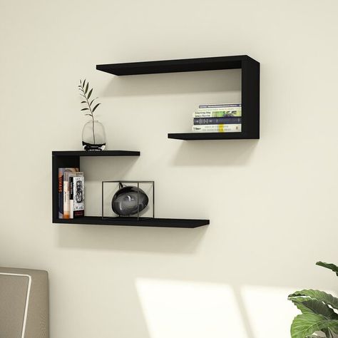 Float Shelf, Corner Shelf Ideas, Unique Wall Shelves, Wall Decora, Deco Room, Modern Wall Shelf, Regal Design, Wall Shelf Decor, Wall Shelves Design