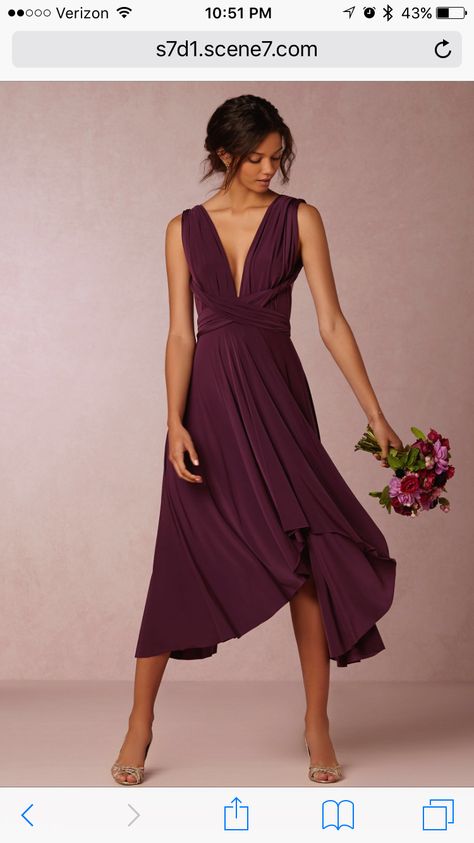 Shorter option Semi Formal Mujer, Vivian Dress, Wedding Frocks, Plum Bridesmaid Dresses, Plum Dress, Maid Of Honour Dresses, Guest Attire, Convertible Dress, Wedding Attire Guest