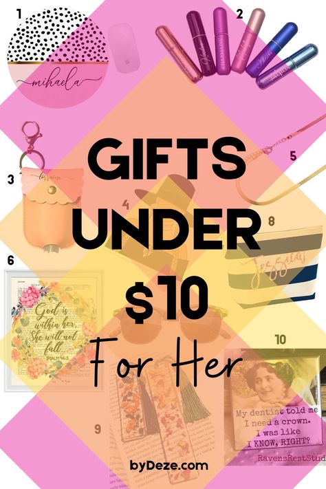 Gift Ideas For Ladies, 10 Dollar Gifts, Affordable Gift Ideas, Gifts For Female Friends, Stocking Stuffers For Women, Budget Friendly Gift, Dollar Gift, Gift Ideas For Her, Unique Gifts For Women