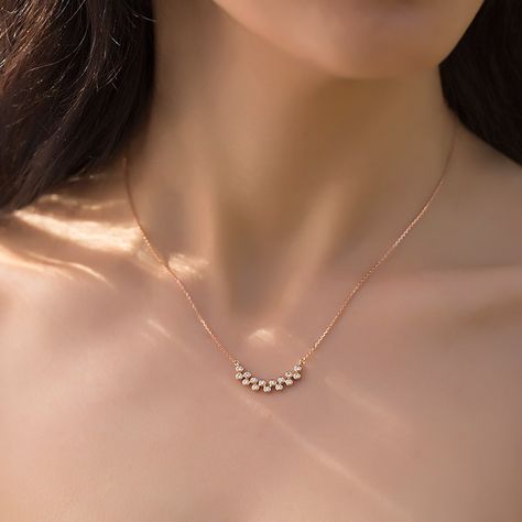 Constellation Diamond Necklace - Miscaro Small Dimond Neckless, Cute Diamond Pendants, Gold Jewelry Simple Necklace Pendants, Simple Diamond Necklace Designs, Small Necklace Designs, Simple Necklace Diamond, Diamond Necklace Set Simple, Pendent Designs, Nethi Chutti