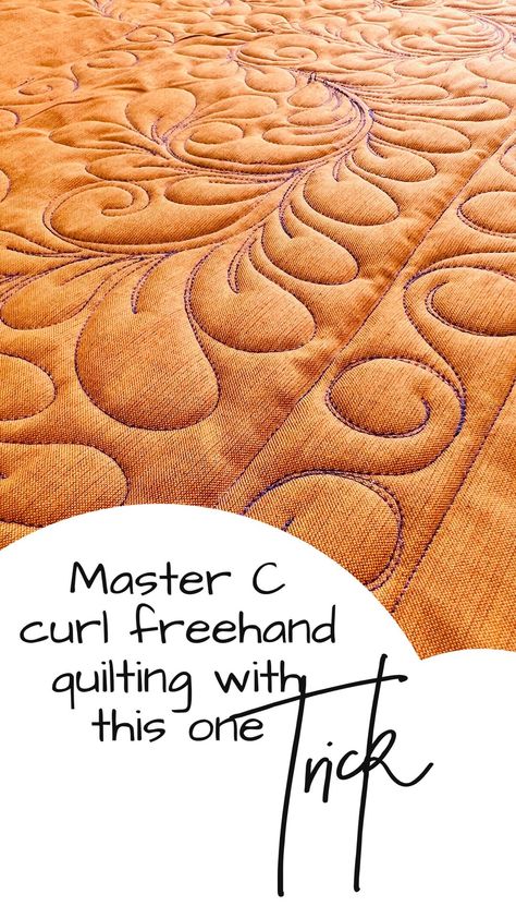 Bethanne Nemesh | Freemotion Machine Quilting Teacher on Instagram: “Reversing curls is a critical foundation free motion quilting skill. Here is a trick for getting them to roll correctly and not getting…” Free Motion Quilting Designs For Sashing, Freehand Longarm Quilting, Zentangle Quilting Patterns, Negative Space Quilting, Domestic Machine Free Motion Quilting, Quilting Sashing Designs, Longarm Free Motion Quilting Designs, Continuous Line Quilting Designs, Fmq Designs For Squares