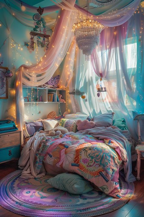 Transform Your Space: Dreamy Bohemian Bedroom Oasis Bohemian Bedroom Design, Whimsical Bedroom, Canopy Bedroom, King Size Bedding, Cute Bedroom Decor, Cozy Room Decor, Bohemian Bedroom, Canopy Bed, Dream Room Inspiration