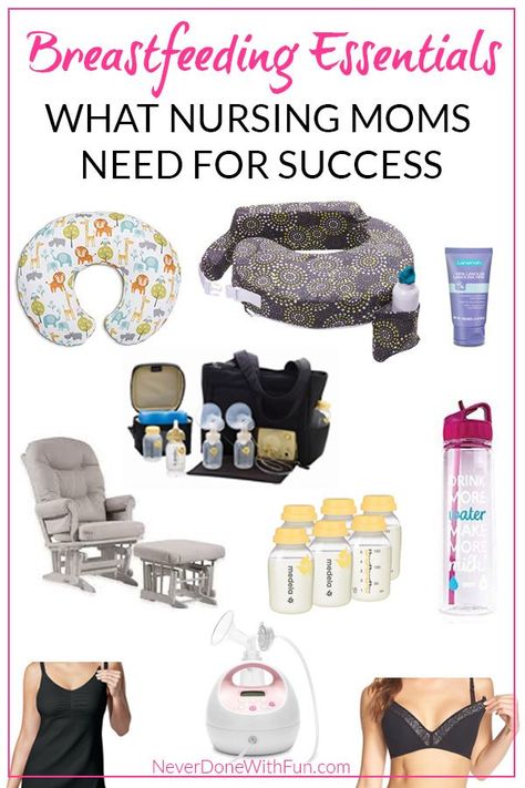 Breastfeeding essentials: What nursing moms need for breastfeeding success Breastfeeding Essentials List, Breastfeeding Must Haves, Manifesting Motherhood, Pumping Essentials, Breastfeeding Supplies, Postpartum Care Kit, Pumping Tips, Hands Free Pumping Bra, Postpartum Essentials