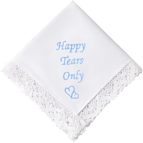 PRICES MAY VARY. WEDDING HANDKERCHIEFS - This is our classic Something Blue handkerchief with beautiful cotton lace trim. Something Old, Something New, Something Borrowed, Something Blue" is how the old saying goes. Keep the tradition alive by adding the Something Blue handkerchief to the bride's handbag. It is a perfect keepsake for the bride on her wedding day. HAPPY TEAR HANDKERCHIEFS - About Size: 32*32cm/12.6*12.6”, beautifully crafted from premium 100% 60S cotton which makes the hankies na Something Blue Handkerchief, Mother Of The Bride Gifts, Something Blue For Bride, Father Of Bride, Blue Handkerchief, Lace Handkerchief, Something Old Something New, Blue Envelopes, Wedding Handkerchief