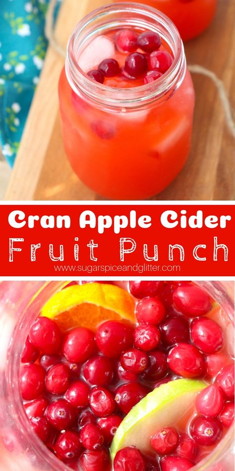 Cranberry Apple Cider Punch, Cranberry Apple Cider, Cider Punch, Apple Cider Punch, Cranberry Punch, Cranberry Apple, Punch Recipe, Kitchen Cafe, Apple Cranberry